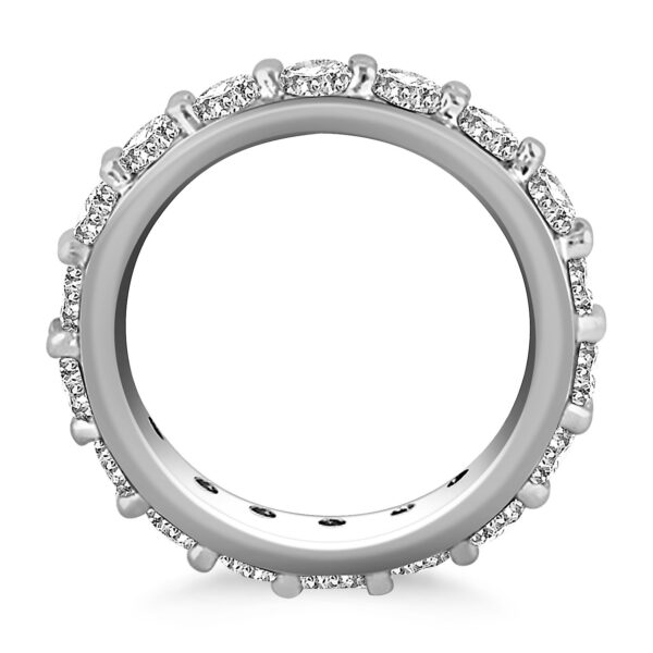 14k White Gold Round Cut Diamond Eternity Ring - Image 3