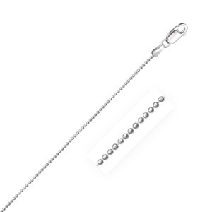 Sterling Silver Rhodium Plated Bead Chain (1.20 mm)