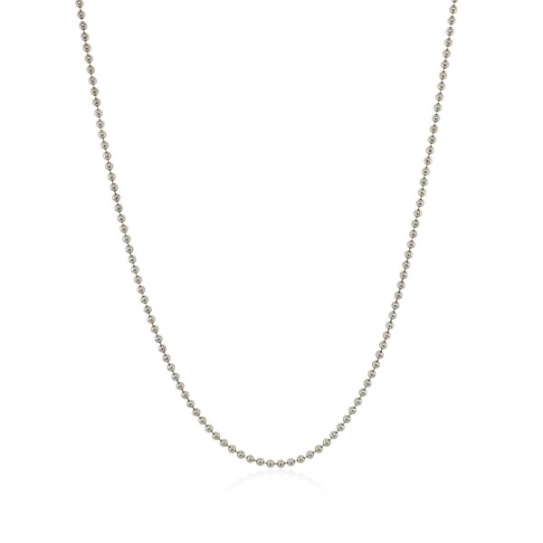 Sterling Silver Rhodium Plated Bead Chain (1.20 mm) - Image 2