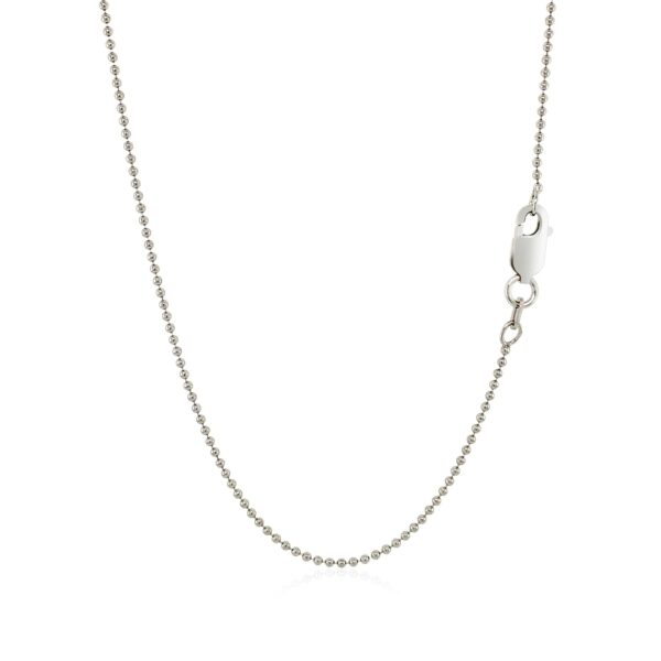 Sterling Silver Rhodium Plated Bead Chain (1.20 mm) - Image 3