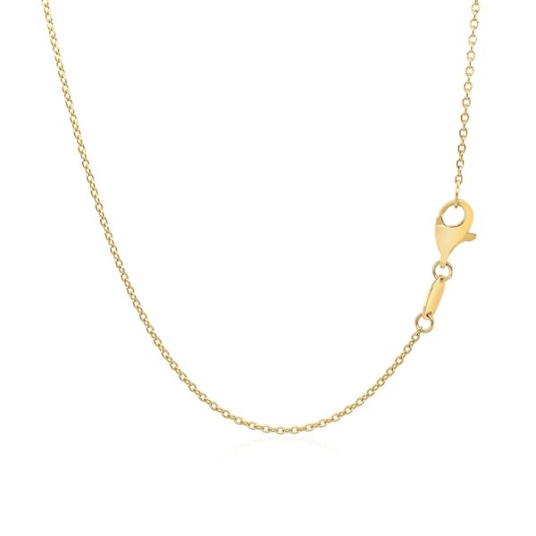 14k Yellow Gold 17 inch Necklace with Polished Ring Pendant - Image 2