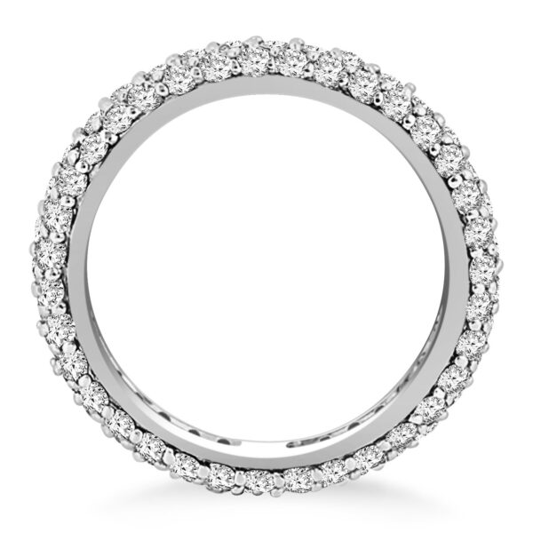 14k White Gold Cupola Round Diamond Eternity Ring in 14k White Gold - Image 3
