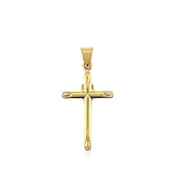 14k Two Tone Gold Cross Pendant - Image 3