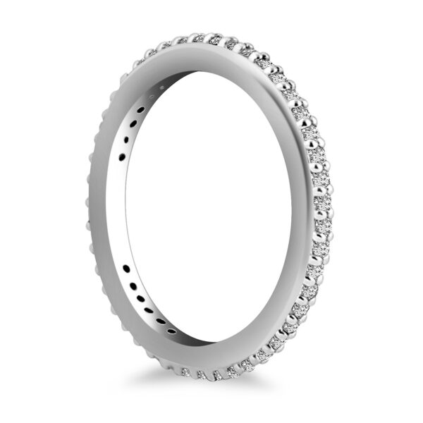 14k White Gold Round Diamond Eternity Ring - Image 2
