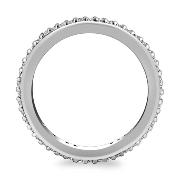 14k White Gold Round Diamond Eternity Ring - Image 3