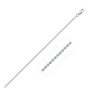 Rhodium Plated Sterling Silver Bead Style Chain (1.80 mm)