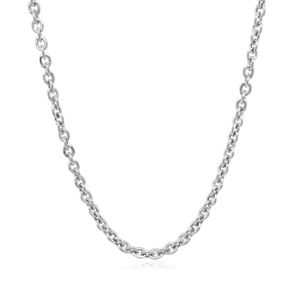 14k White Gold Forsantina Lite Cable Link Chain (2.90 mm) - Image 2