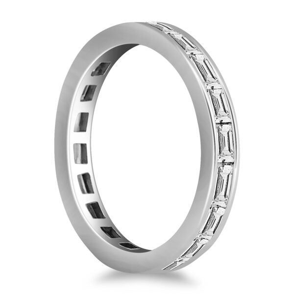 14k White Gold Eternity Ring with Baguette Diamonds - Image 2