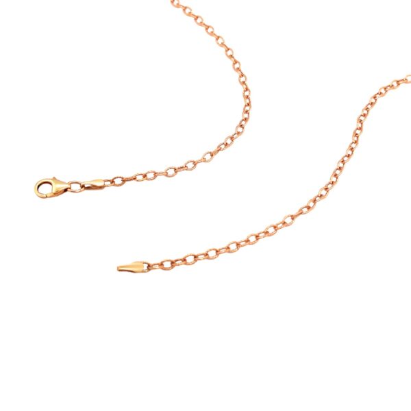 14k Rose Gold Pendant Chain with Textured Links (2.50 mm) - Image 4