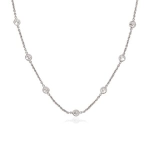 14k White Gold CZ By the Yard Long Links