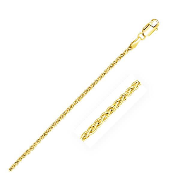 14k Yellow Gold Round Wheat Bracelet  (2.10 mm)