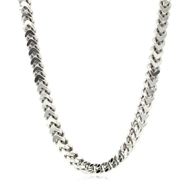 Sterling Silver Rhodium Plated Square Franco Semi Solid Chain (4.30 mm) - Image 2
