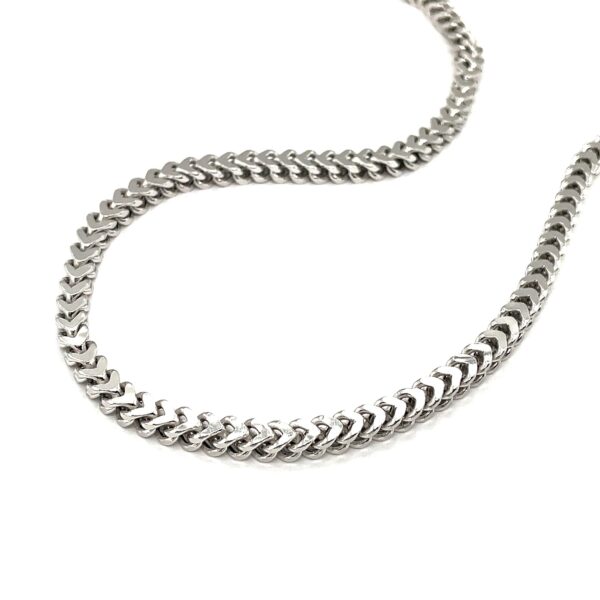 Sterling Silver Rhodium Plated Square Franco Semi Solid Chain (4.30 mm) - Image 4