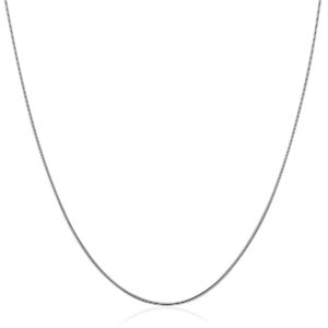 Sterling Silver Round Omega Style Chain Necklace with Rhodium Plating (1.25mm)