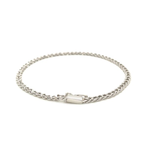 14k White Gold Two Row Rope Bracelet  (3.40 mm) - Image 2