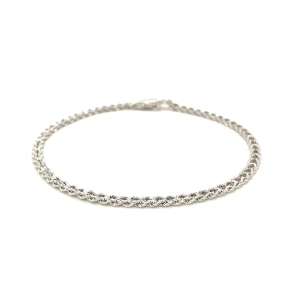 14k White Gold Two Row Rope Bracelet  (3.40 mm) - Image 3