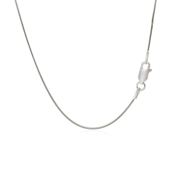 Sterling Silver Rhodium Plated Snake Chain 0.9mm - Image 3