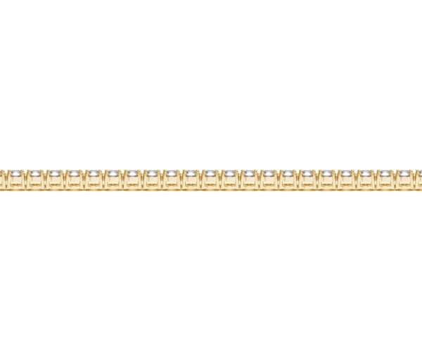 14k Yellow Gold Round Diamond Tennis Bracelet (3 cttw) - Image 3