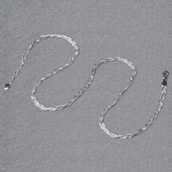 14k White Gold Braided Chain (3.50 mm) - Image 3
