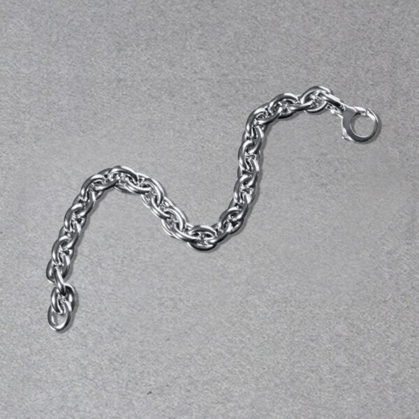 14k White Gold Polished Cable Motif Bracelet - Image 2