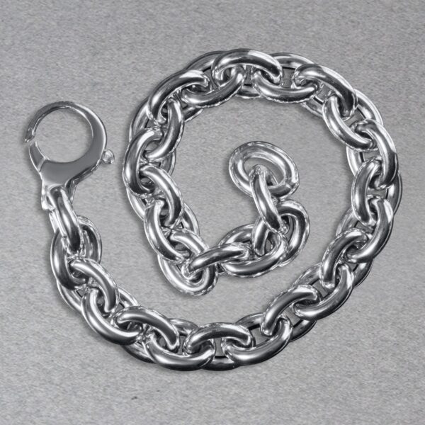14k White Gold Polished Cable Motif Bracelet - Image 3