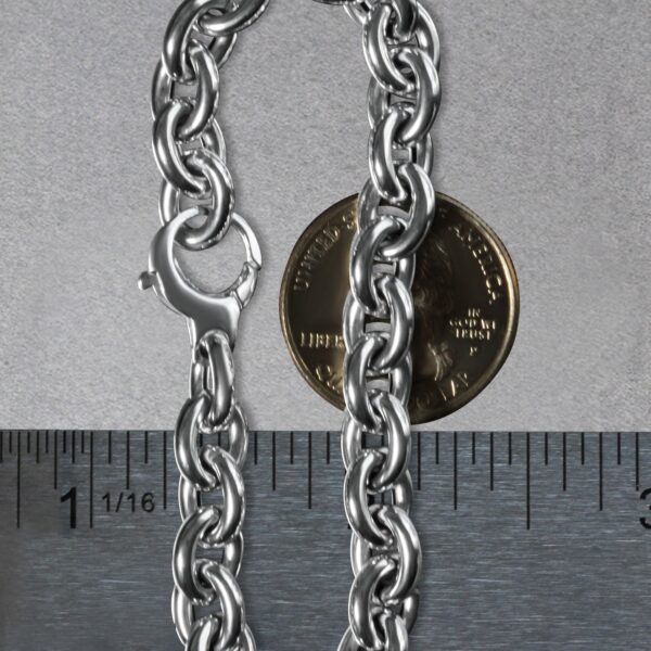 14k White Gold Polished Cable Motif Bracelet - Image 4