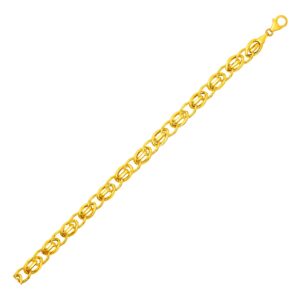 Bracelet with Oval and Twisted Interlocking Links in 14k Yellow Gold (7.00 mm)