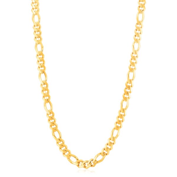 14k Yellow Gold High Polish Modern Lite Figaro Chain (8.00 mm) - Image 5