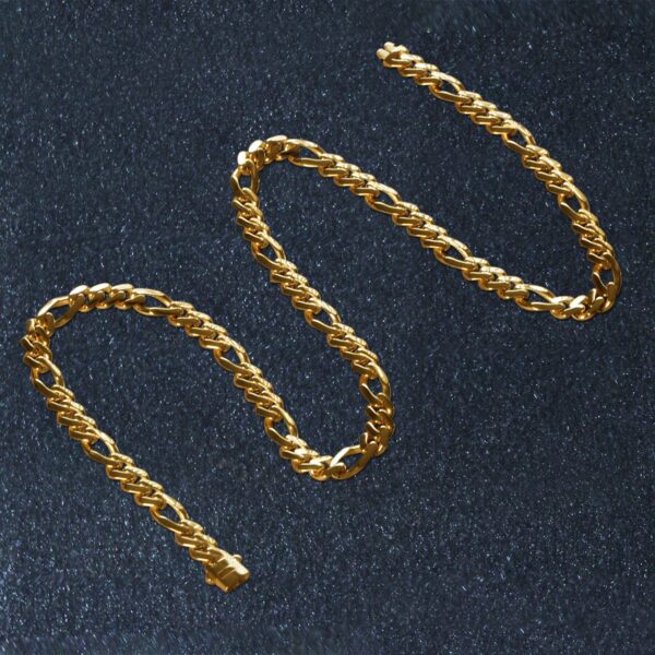 14k Yellow Gold High Polish Modern Lite Figaro Chain (8.00 mm) - Image 6