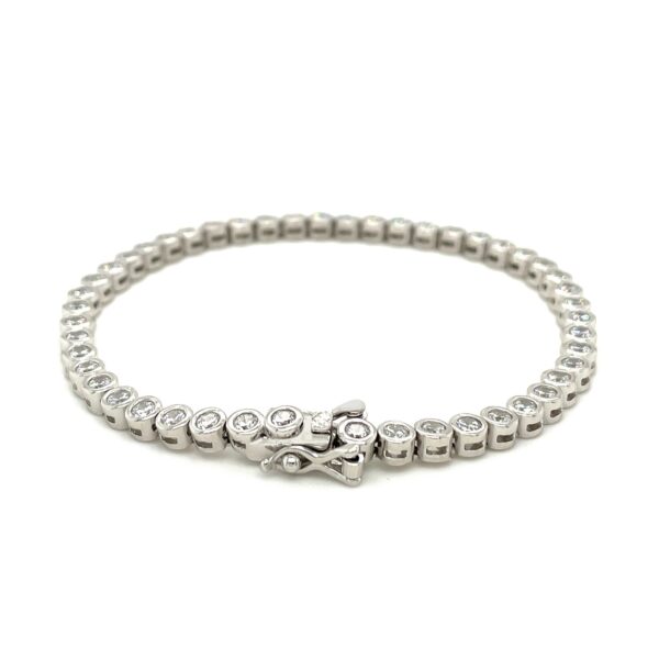 Tennis Bracelet with Round Cubic Zirconia in Sterling Silver - Image 3