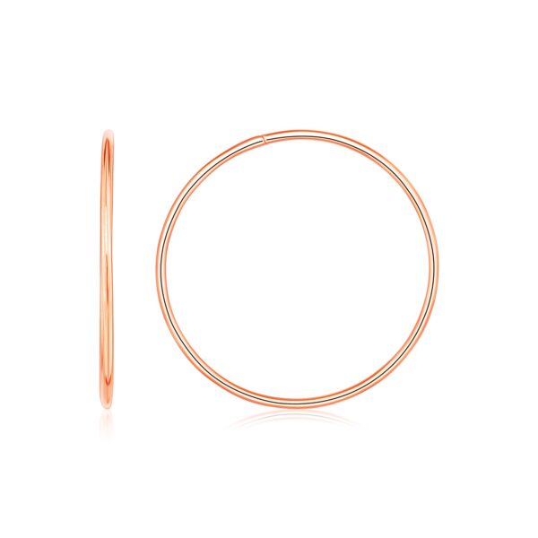 Endless Hoop Style Earrings in 14K Rose Gold(1.2x30mm)