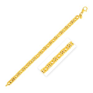 14k Yellow Gold 8 1/2 inch Mens Polished Abstract Link Bracelet (7.00 mm)