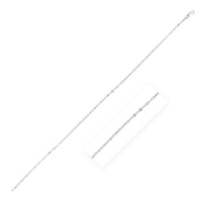 Classic Rhodium Plated Mirror Chain in Sterling Silver (2.60 mm)