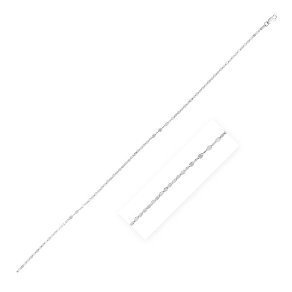 Classic Rhodium Plated Mirror Chain in Sterling Silver (2.60 mm)
