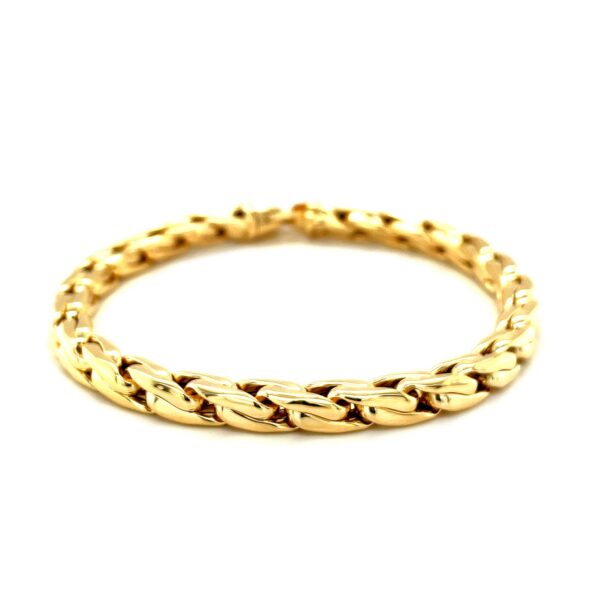 14k Yellow Gold 8 1/2 inch Mens Polished Narrow Rounded Link Bracelet (5.50 mm) - Image 2