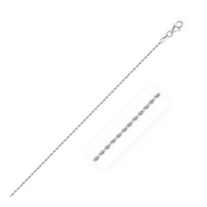 10k White Gold Solid Diamond Cut Rope Bracelet (1.60 mm)