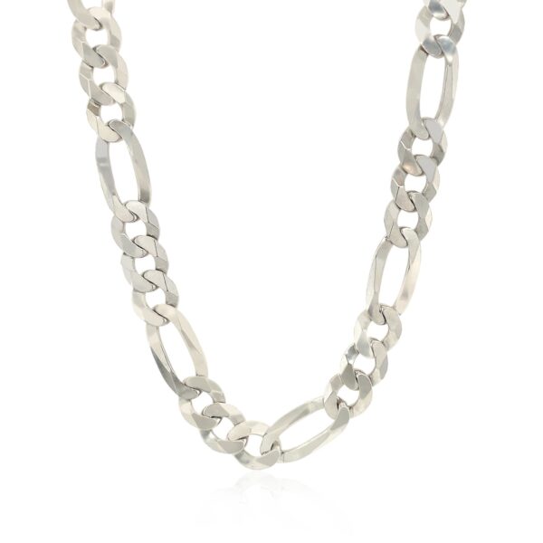 Sterling Silver Rhodium Plated Classic Figaro Chain (8.10 mm) - Image 2