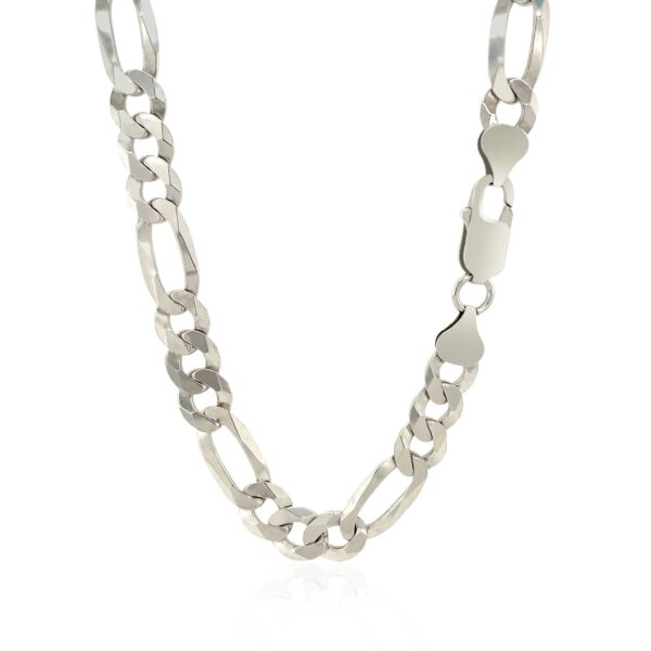 Sterling Silver Rhodium Plated Classic Figaro Chain (8.10 mm) - Image 3