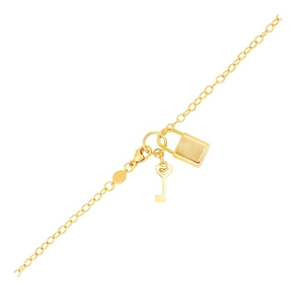 Bracelet with Lock and Key in 14k Yellow Gold (3.00 mm) - Image 2