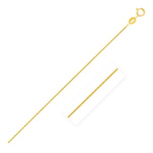 14k Yellow Gold Oval Cable Link Chain (0.85 mm)
