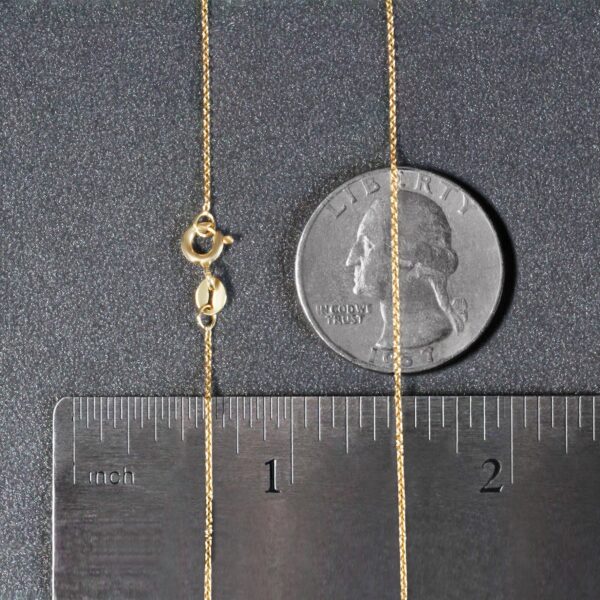14k Yellow Gold Oval Cable Link Chain (0.85 mm) - Image 5