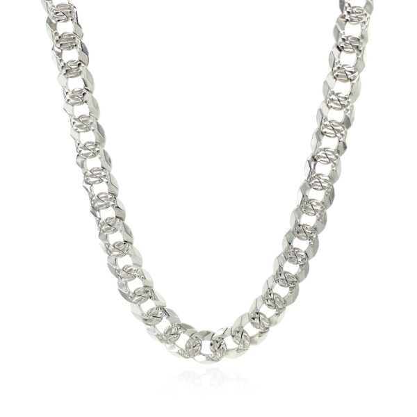 Sterling Silver Rhodium Plated Curb Chain (7.30 mm) - Image 2