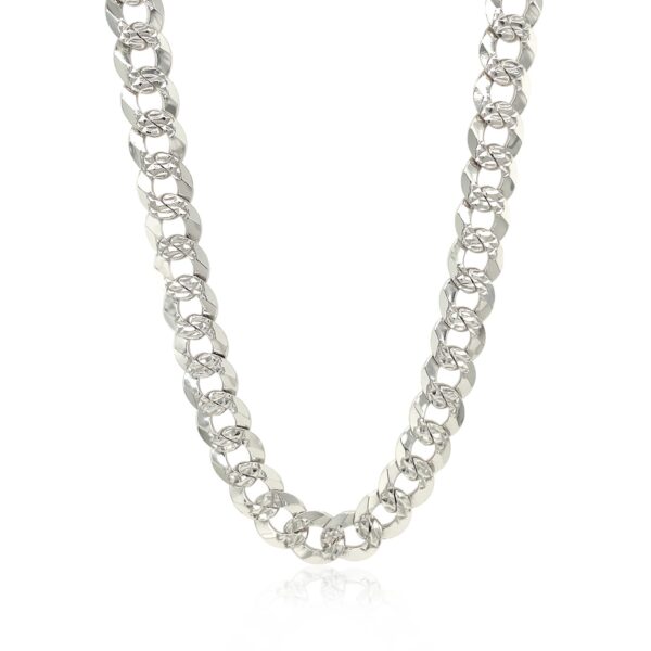 Sterling Silver Rhodium Plated Curb Chain (8.40 mm) - Image 2