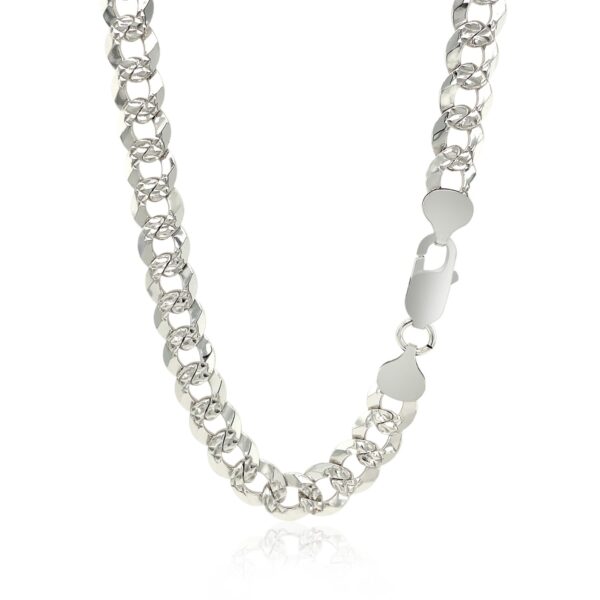 Sterling Silver Rhodium Plated Curb Chain (8.40 mm) - Image 3