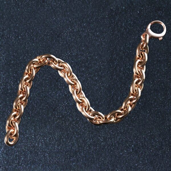 14k Rose Gold Polished Cable Motif Bracelet (9.65 mm) - Image 2