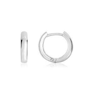 Sterling Silver Polished Hoop Earrings(4x14mm)