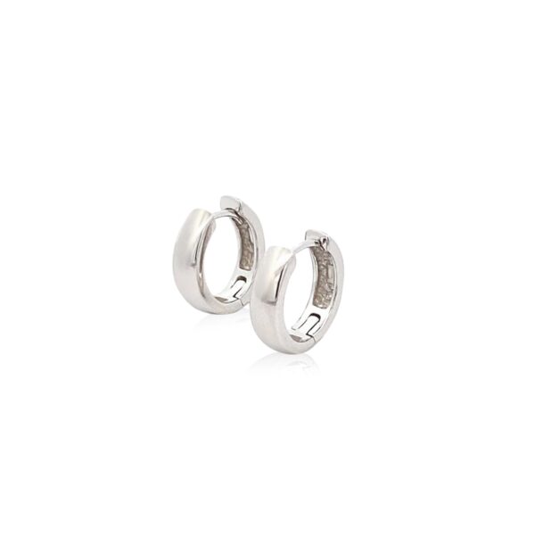 Sterling Silver Polished Hoop Earrings(4x14mm) - Image 2