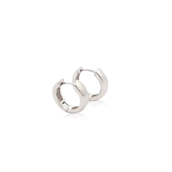 Sterling Silver Polished Hoop Earrings(4x14mm) - Image 3