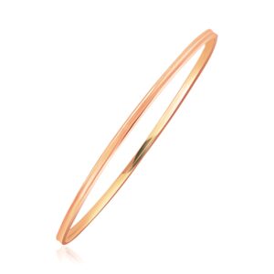 14k Rose Gold Concave Motif Thin  Stackable Bangle (3.15 mm)