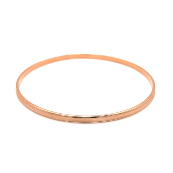 14k Rose Gold Concave Motif Thin  Stackable Bangle (3.15 mm) - Image 2